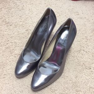 Silver iridescent Michael Kors heels